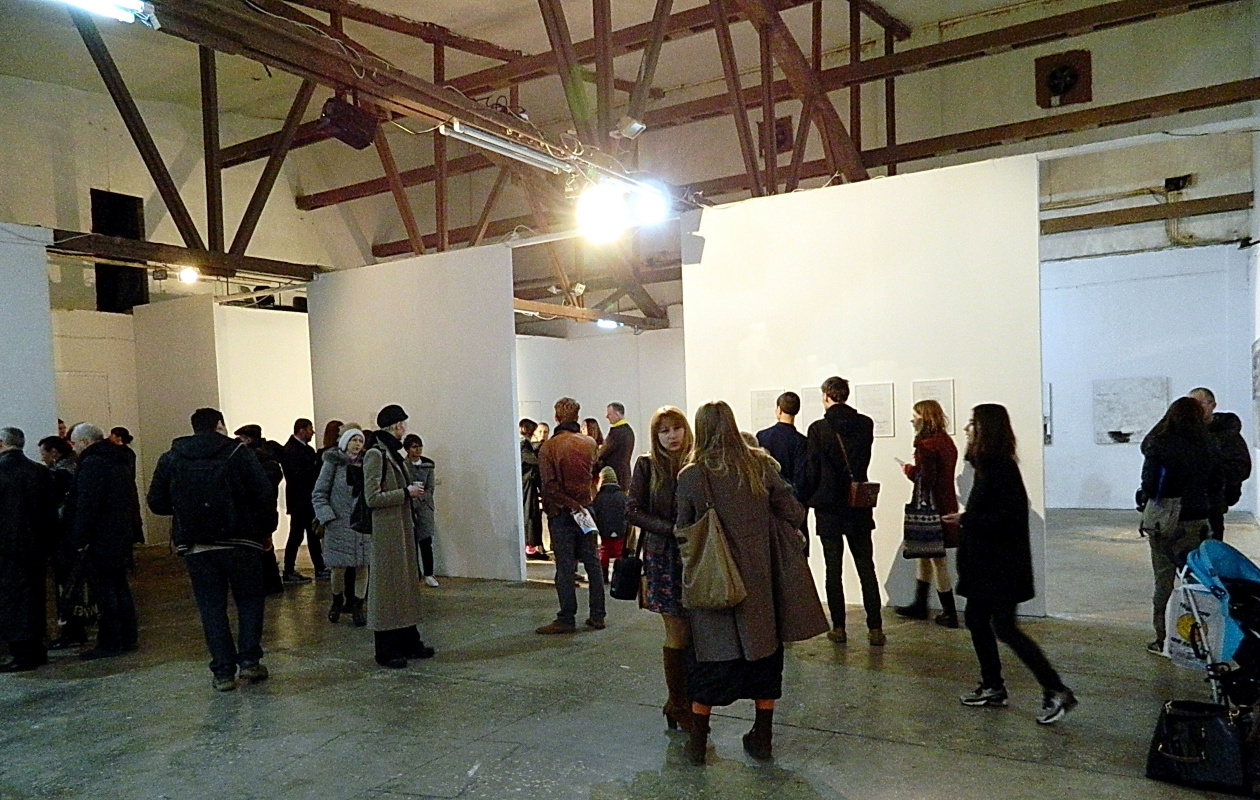 Contemporary artists at an open studio in Kyiv Ukraine