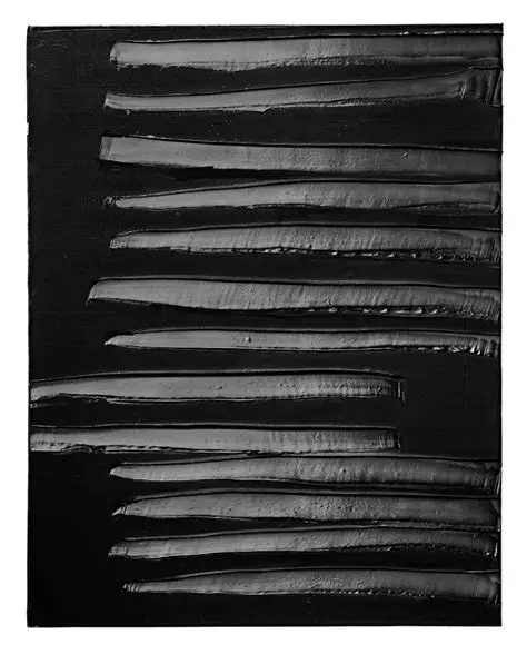 Pierre Soulages monochrome painting in a private Chinese collection