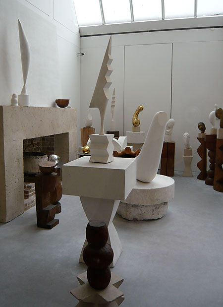 Constantin Brancusi minimalist sculpture in a collector home