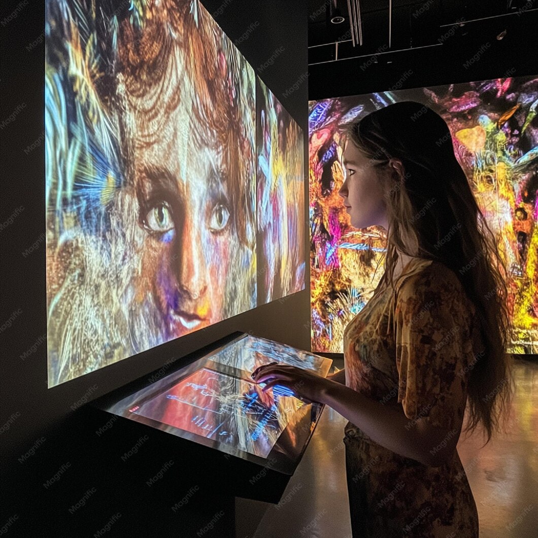 Hybrid collection combining digital art and physical painting