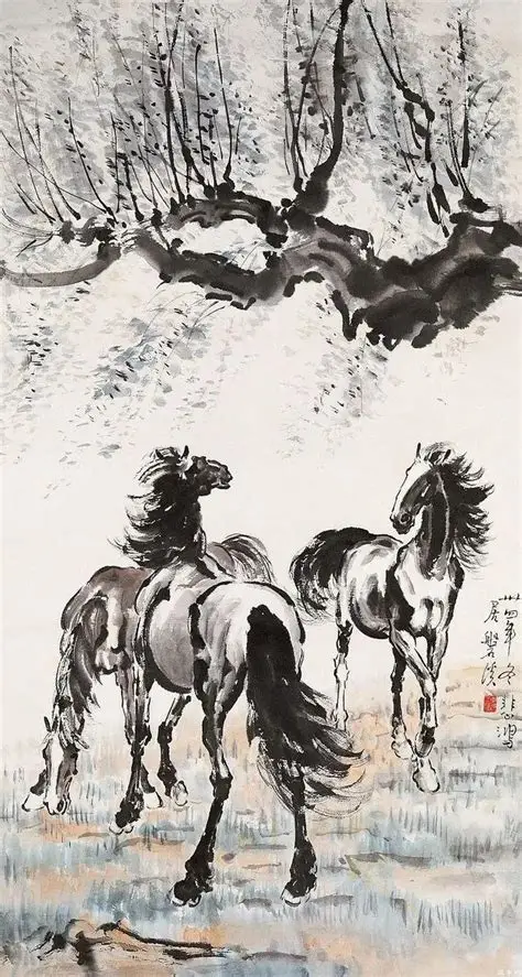 Xu Beihong and Lin Fengmian first-generation Chinese modern art