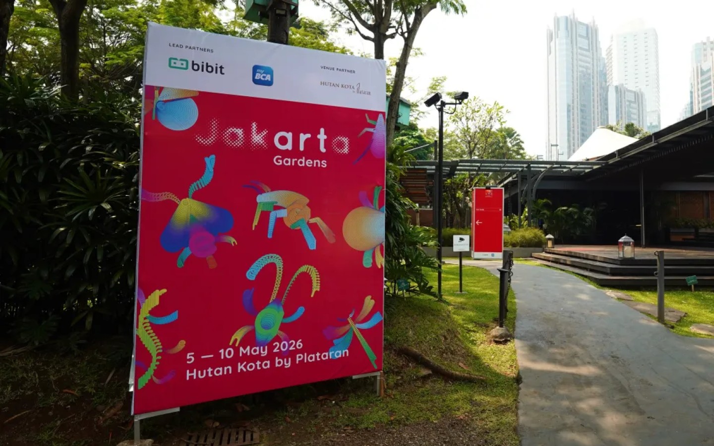 Art Jakarta Gardens 2026 — entrance at Hutan Kota by Plataran