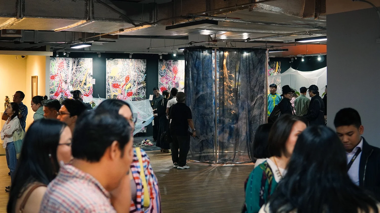 Visitors and installations at Art Fair Philippines 2026, Circuit Makati