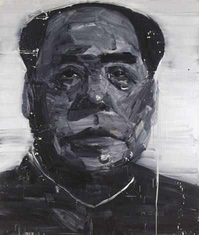 Mao Yan monochromes Porträtgemälde, bewundert von Hui Li