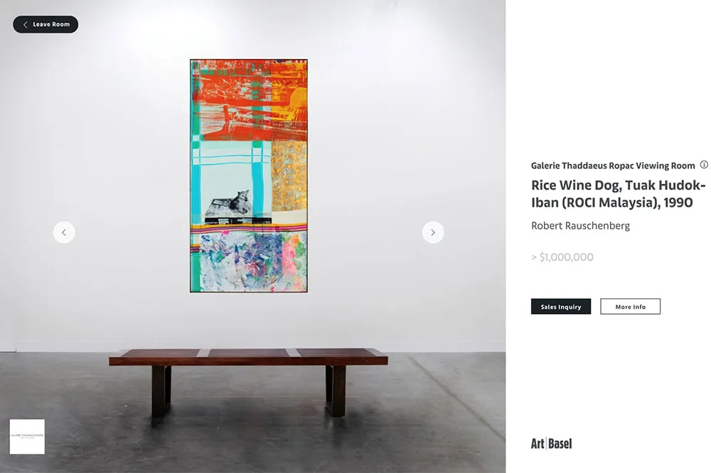 Art Basel online viewing room for remote art collectors