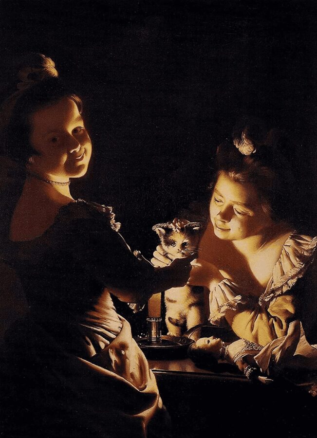 Enfants grandissant avec des œuvres contemporaines originales à la maison
